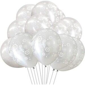 100PCS Christmas Snowflake Latex Balloons - Winter Wonderlan